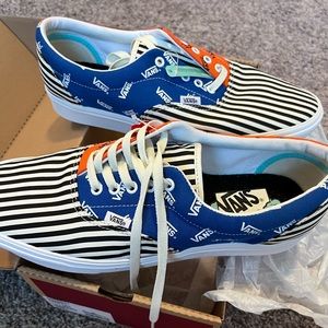 Vans Shoes Era Black pinstripe red blue combo NWOT